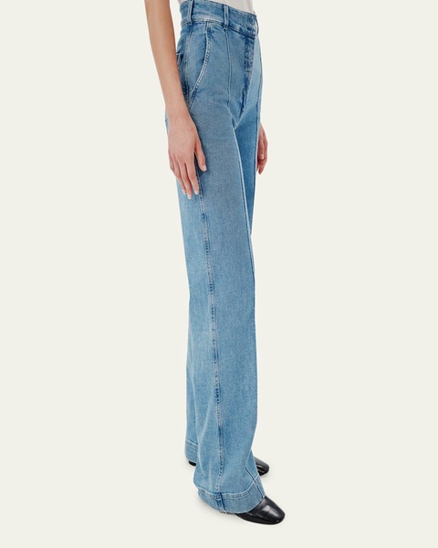 High-Waisted Wide Leg Denim Pants