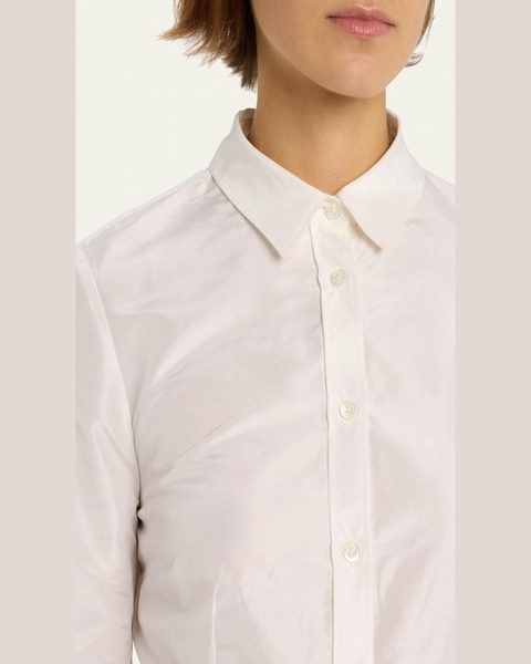 Taffeta Button-Front Shirt