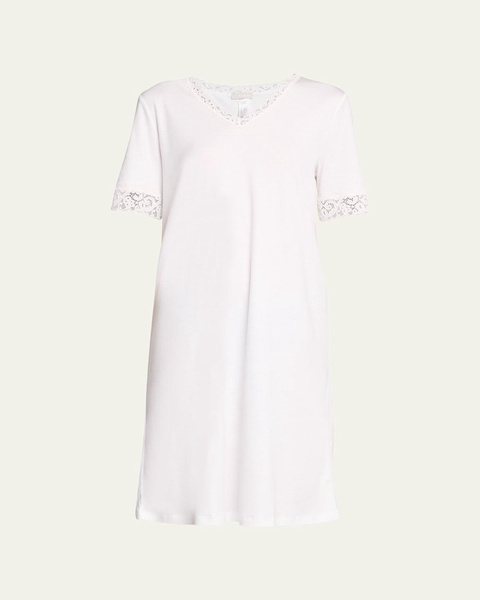 Moments Short Sleeve Lace Cotton Nightgown