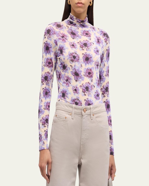 Aurelia Printed Turtleneck Long-Sleeve Top