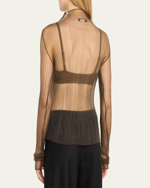 Modern Mist Translucent Ribbed Turtleneck