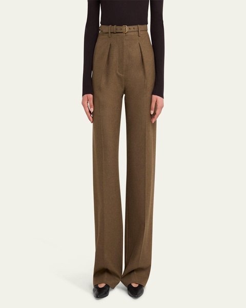 Edward Pintuck Belted Wool Cashmere Trousers