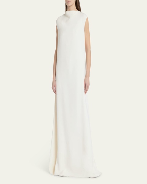 Loic High-Neck Sleeveless Silk Gown