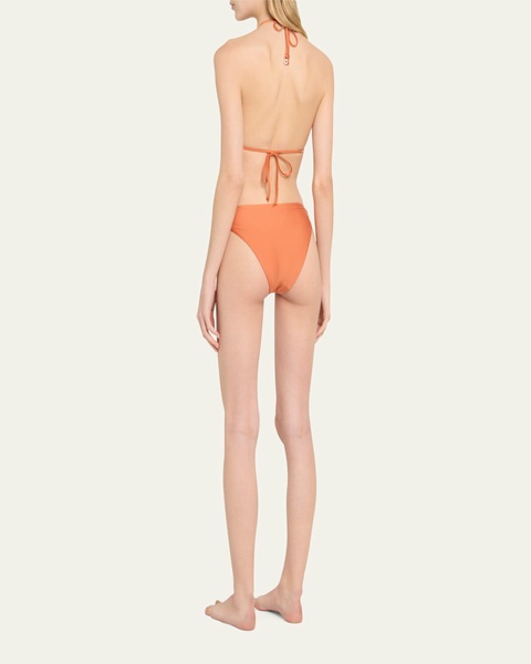 Summer Shell Pleated Triangle Swim Top