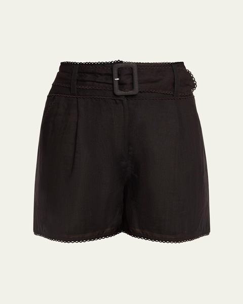 Hobbes Belted Linen Shorts