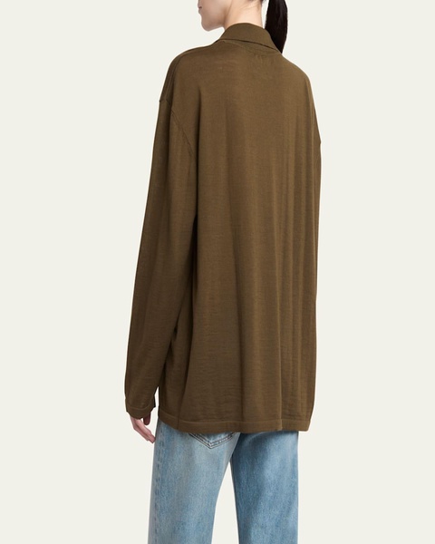 Aurelio Oversized Wool Polo Top