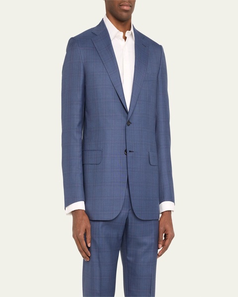 Men's Brun Super 150's Plaid Suit