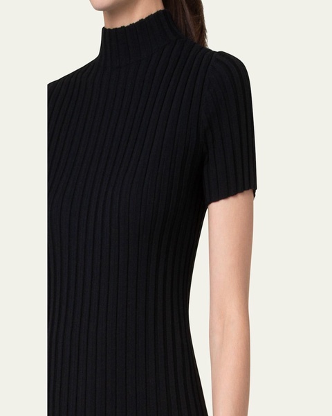 Merino Wool Ribbed Knit Top