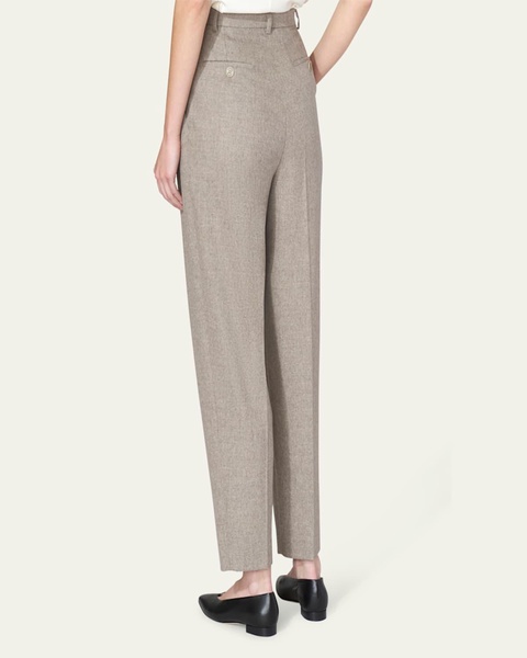 Emmett Double-Pleated Tapered Wool Pants