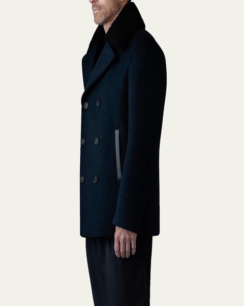 Men's Cole Wool Peacoat with Shearling Collar