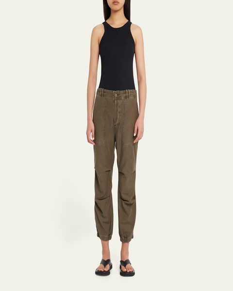 Agnit Sateen Cropped Utility Trousers