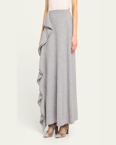 Mireya Ruffled Wool Maxi Skirt