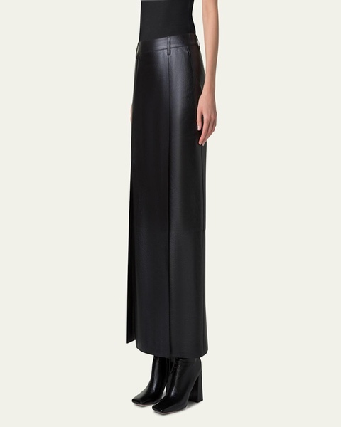 Long Lacquered Leather Skirt