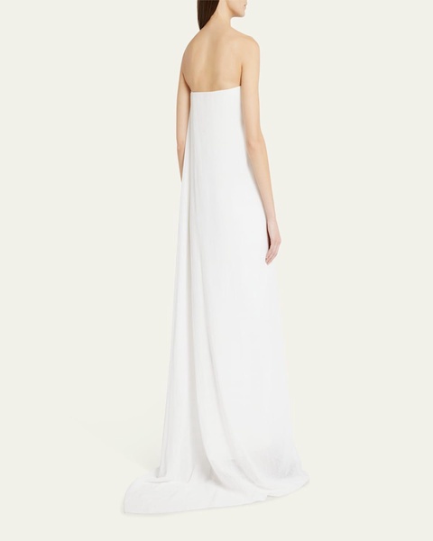 Madleine Strapless Cascading-Drape Gown