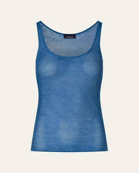 Silk Knit Grid Tank Top