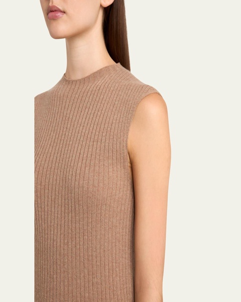 Cervatto Cap-Sleeve Cashmere Rib Dress