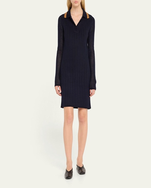 Myth Polo Ribbed Wool Shirtdress