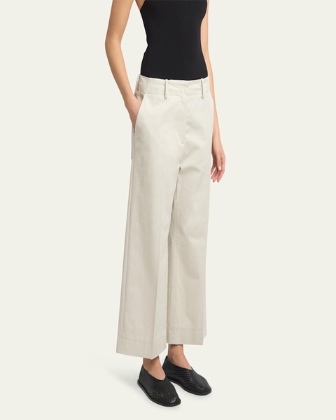 Amara Cotton Twill Suiting Cropped Pants