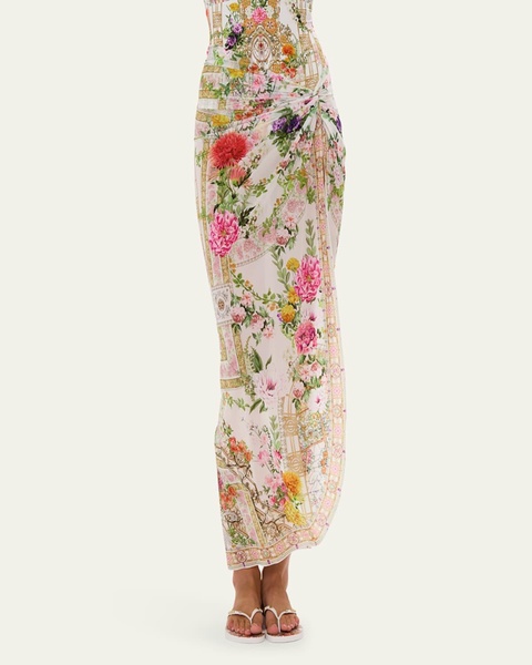 Egyptian Rose Twist-Front Long Skirt