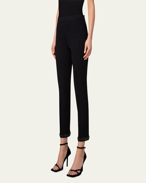 Franca Diamond Studded Cuff Jersey Pants