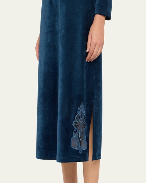 Favourites Lace-Inset Velvet Nightgown