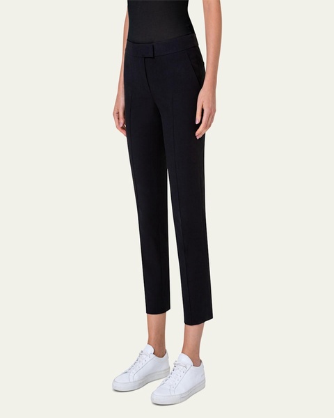 Frankie Straight-Leg Cotton-Stretch Cropped Pants