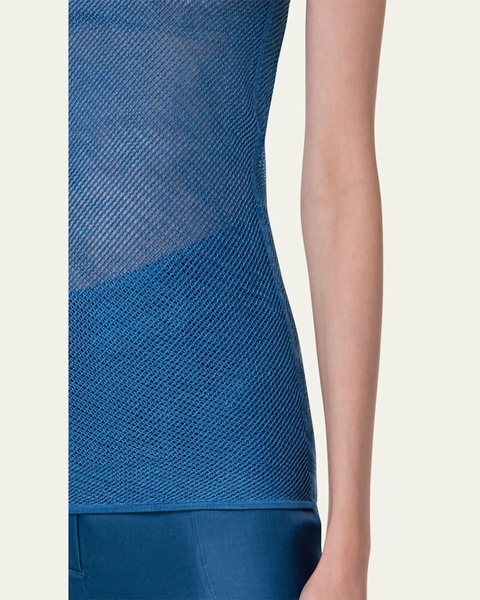 Silk Knit Grid Tank Top