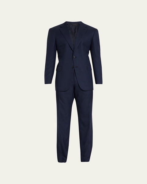 Men's Brun Wool Plaid Suit