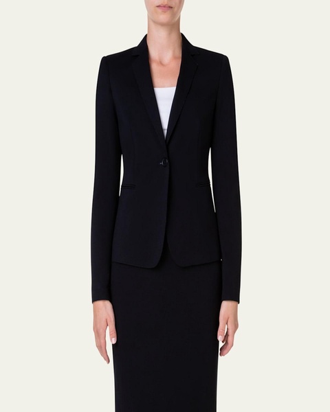 Wool Jersey Tailored Blazer Jacket