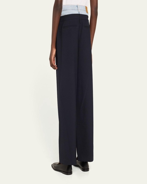 Ophelia Double Waistband Straight-Leg Combo Pants