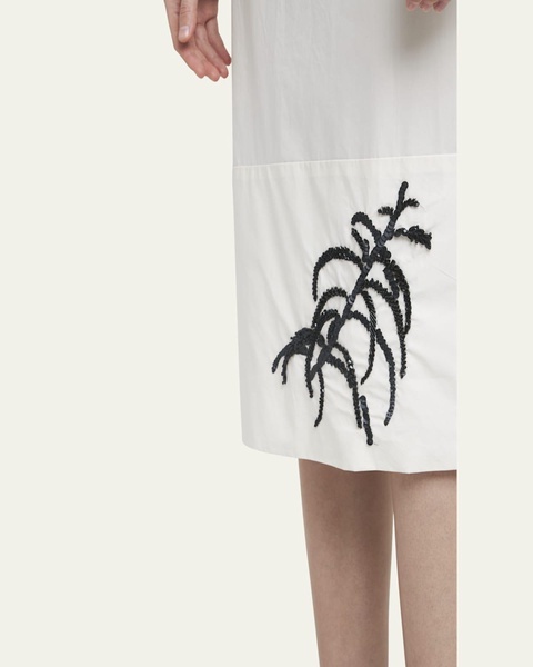 Embroidered Midi Cotton Skirt