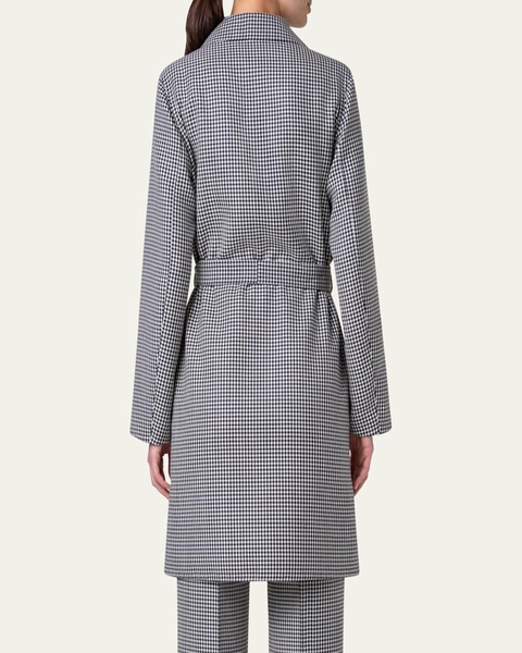 Vito Short Wool Belted Vichy Coat