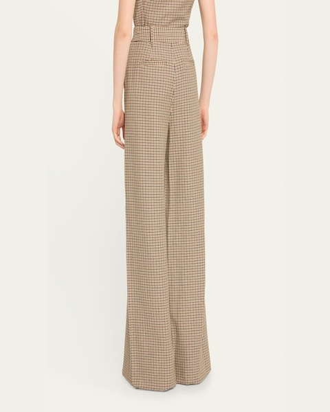 Daniela Wide-Leg Plaid Pants