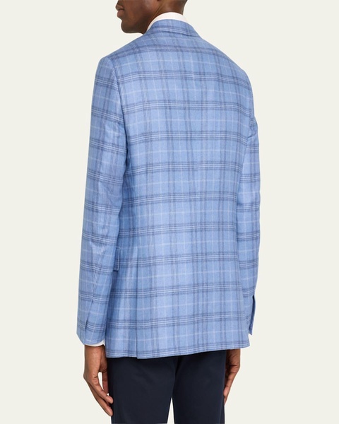 Men's Silk-Cashmere Plaid Sport Coat