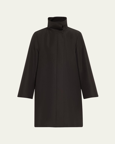 Straight Silk Wool Cashmere Double Coat