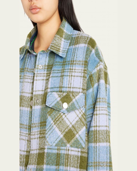 Plaid Snap-Front Shacket