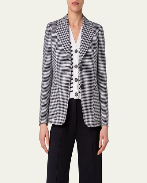 Houndstooth Wool Blazer