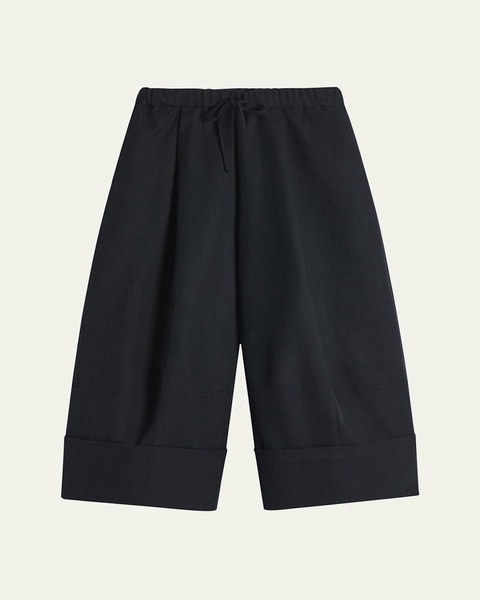 Men's Wide-Leg Wool-Twill Pants