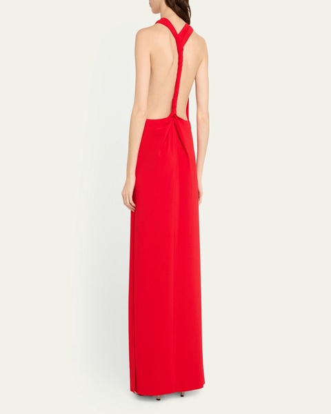 Faye Backless Matte Crepe Gown