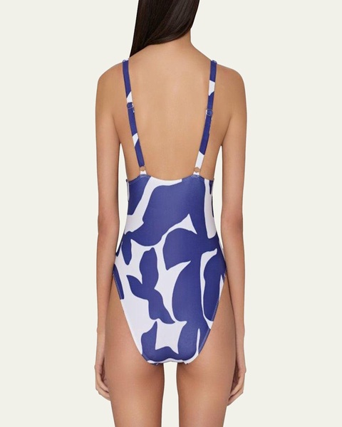 Abstract Printed One-Piece Swimsuit