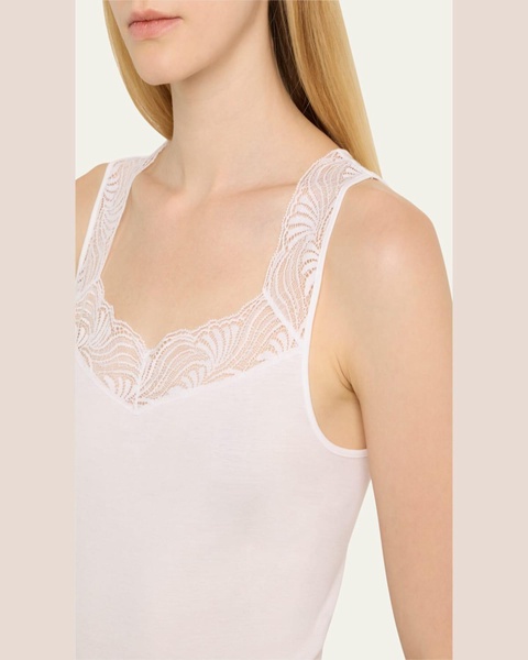 Cotton Delight Lace-Trim Tank Top