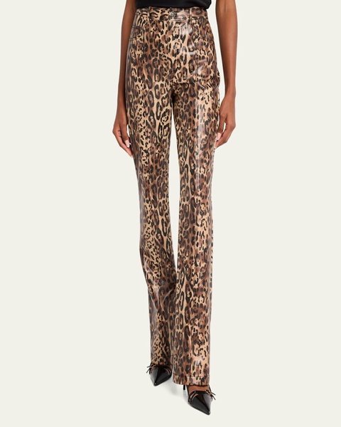 Leopard Faux Leather Pants