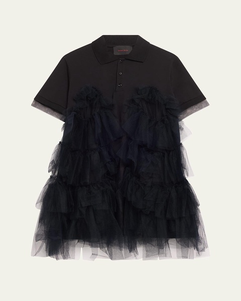 Men's Tulle Ruffle Polo Shirt