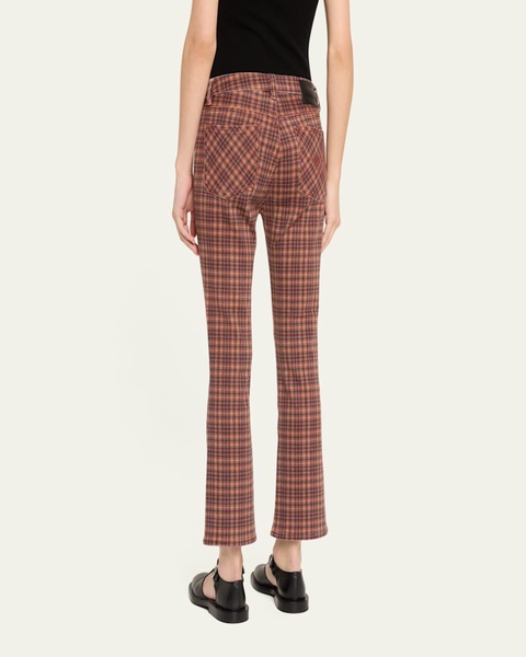 Plaid Kick-Flare Jeans