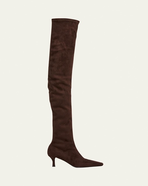 Trap Faux Suede Over-The-Knee Boots