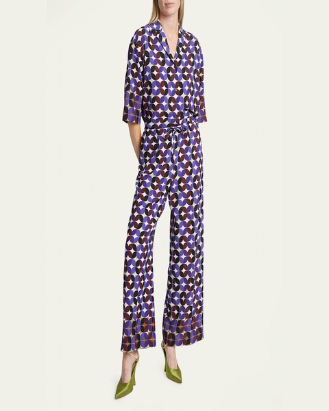 Puvis Printed Straight-Leg Pants