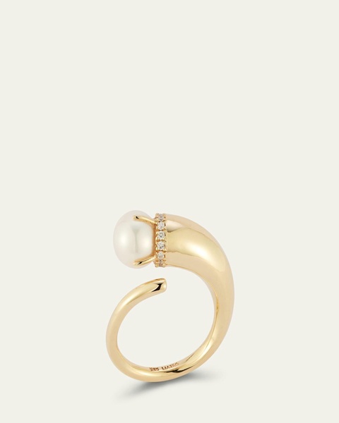 14K Pearl Cornucopia Ring