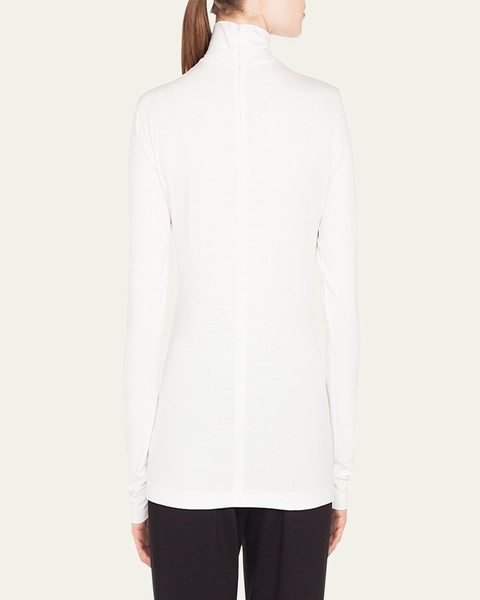 Turtleneck Long-Sleeve Modal-Stretch Top