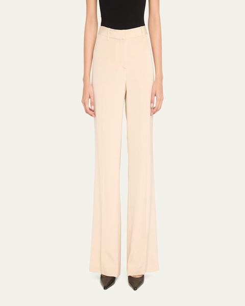 Alaska Straight-Leg Stretch Silk Pants