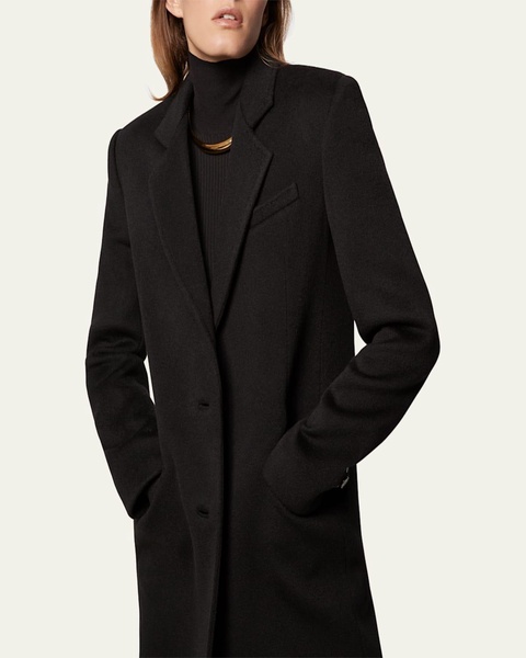 Cashmere Blend Tailored Peacoat